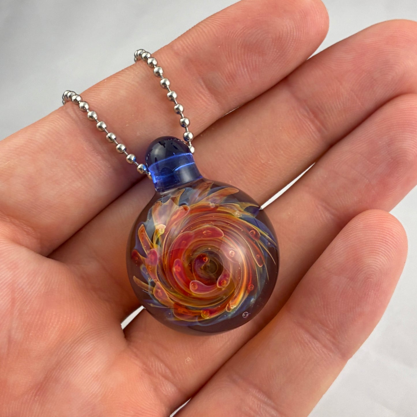 Glass Spiral Implosion Pendant