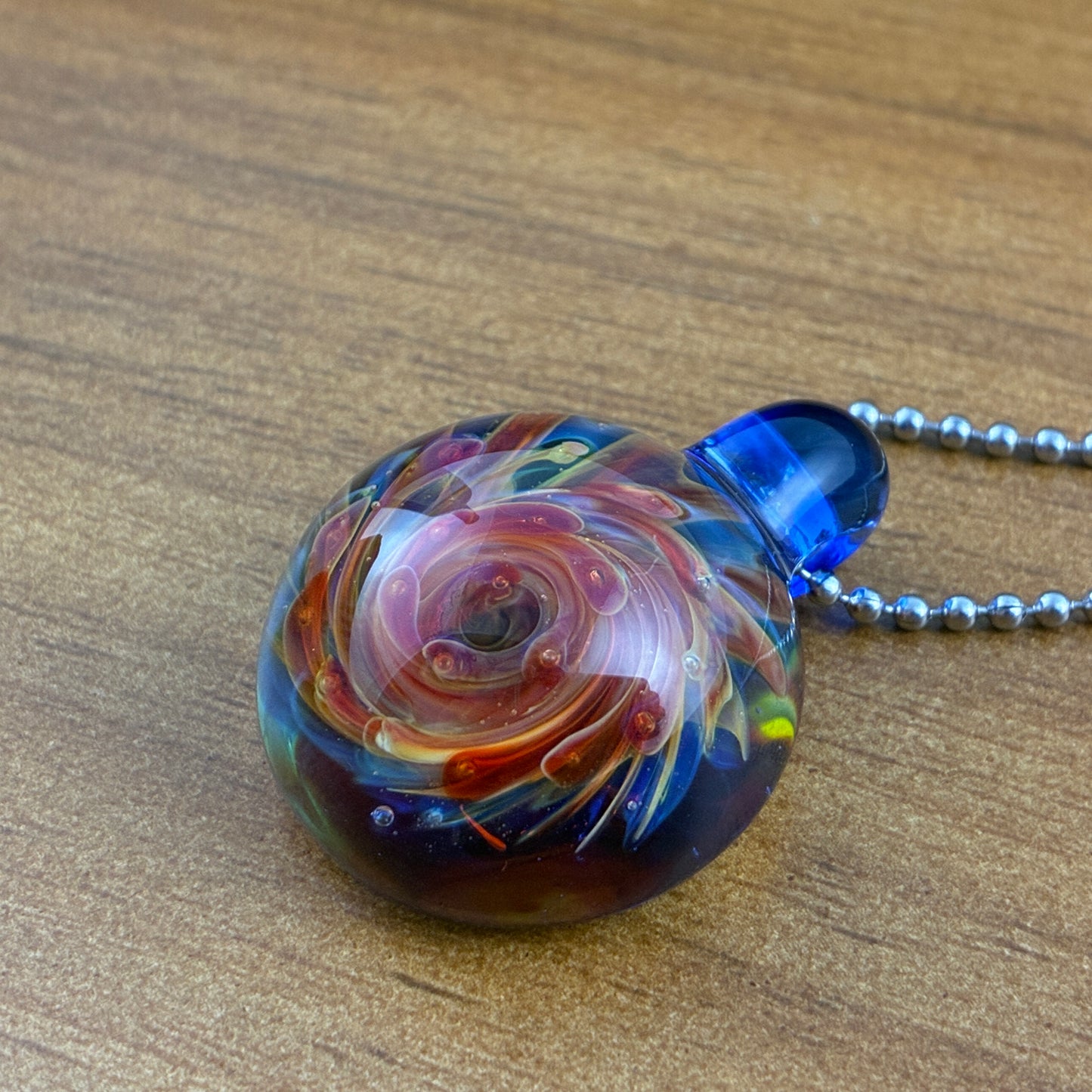Glass Spiral Implosion Pendant