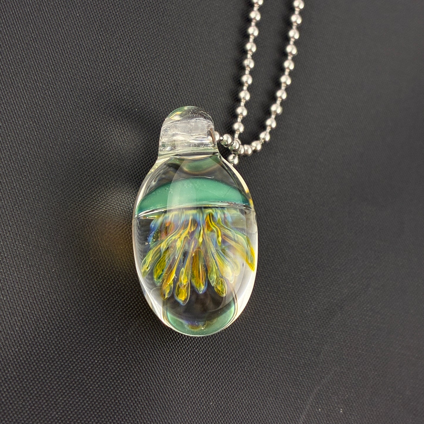 Aqua Glass Jellyfish Pendant
