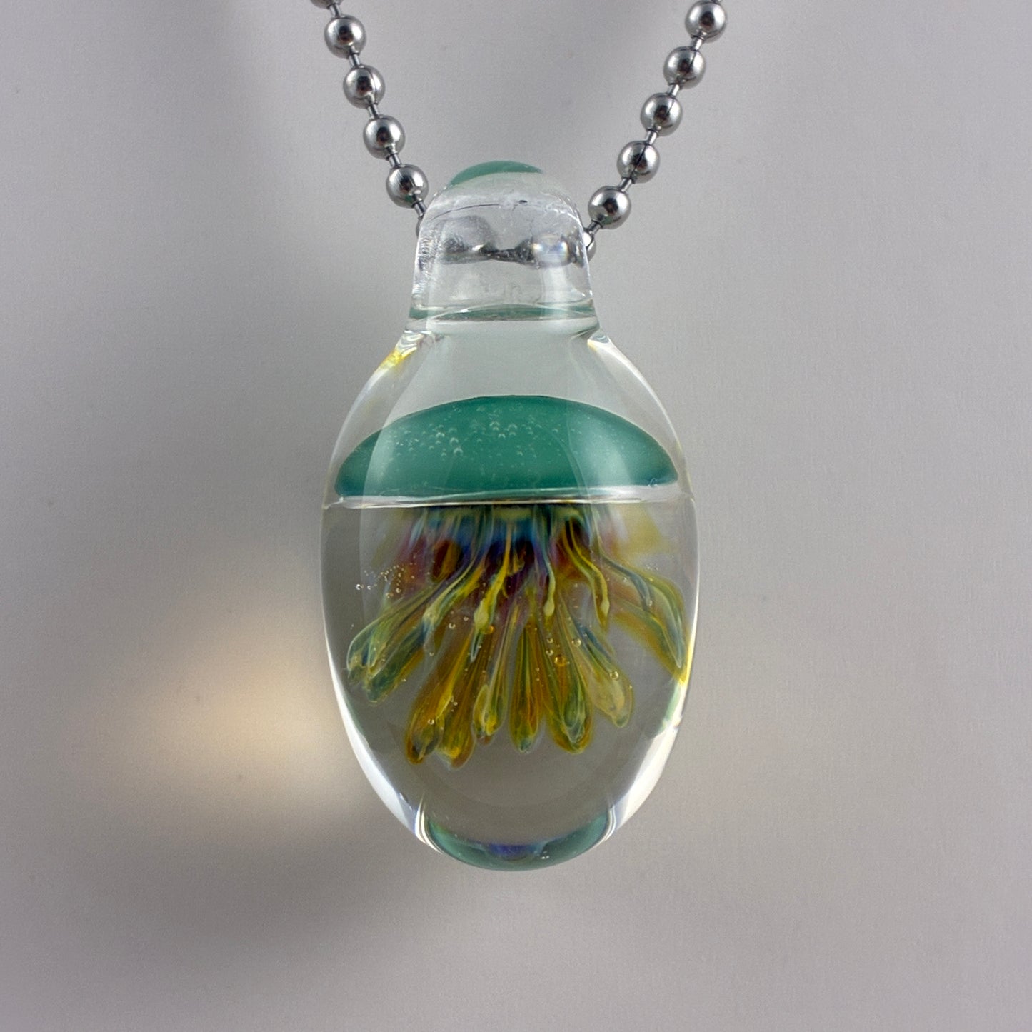 Aqua Glass Jellyfish Pendant