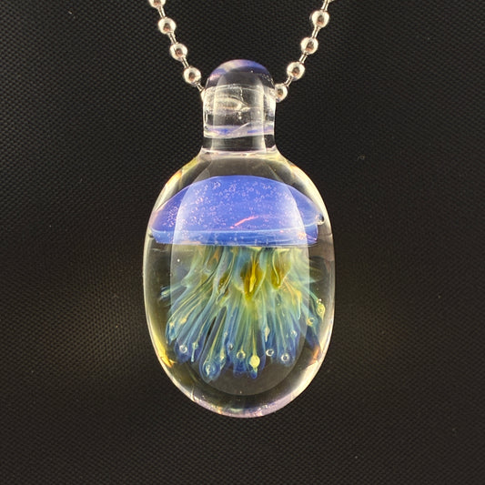 Pink Slyme Glass Jellyfish Pendant