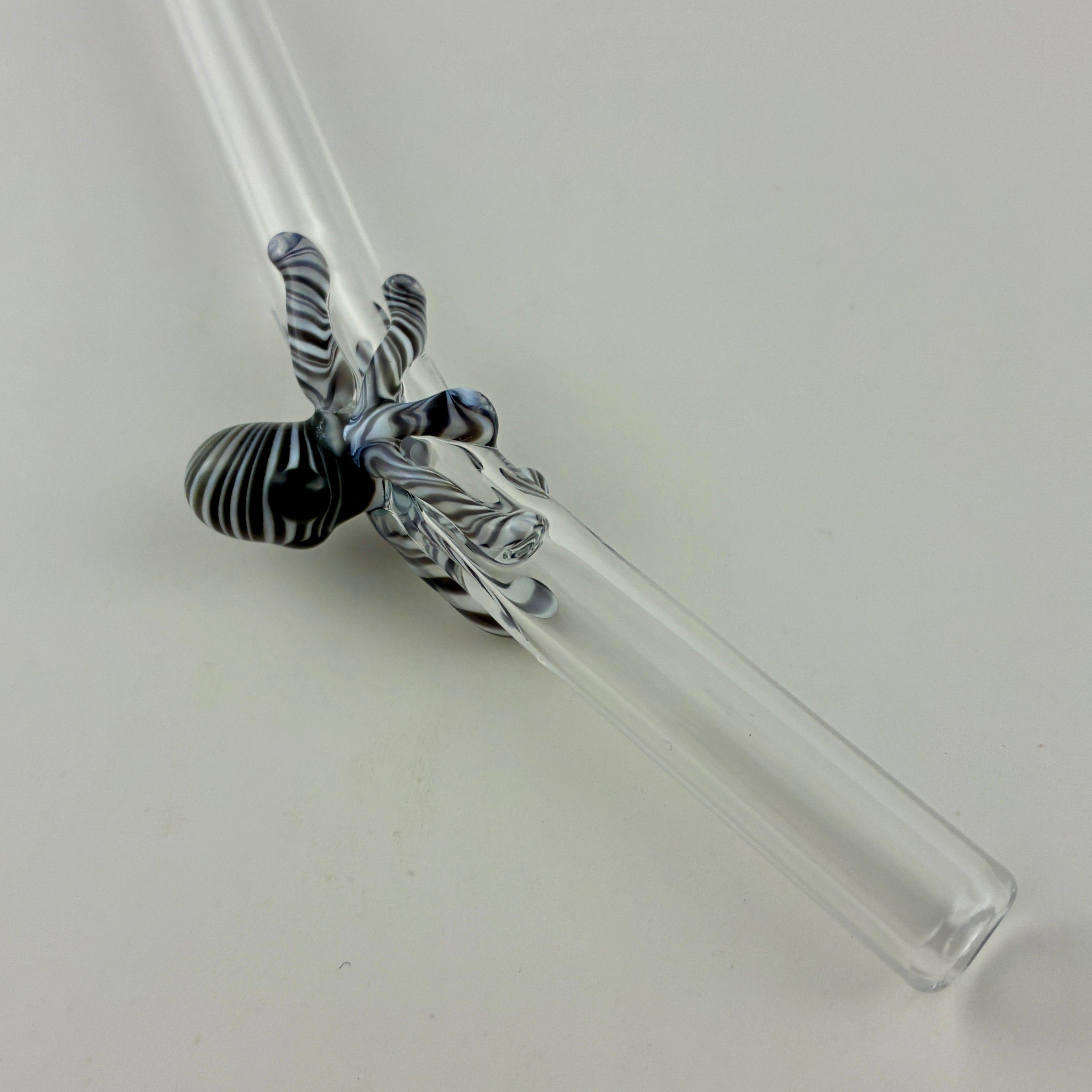 Glass Striped Octopus Straw