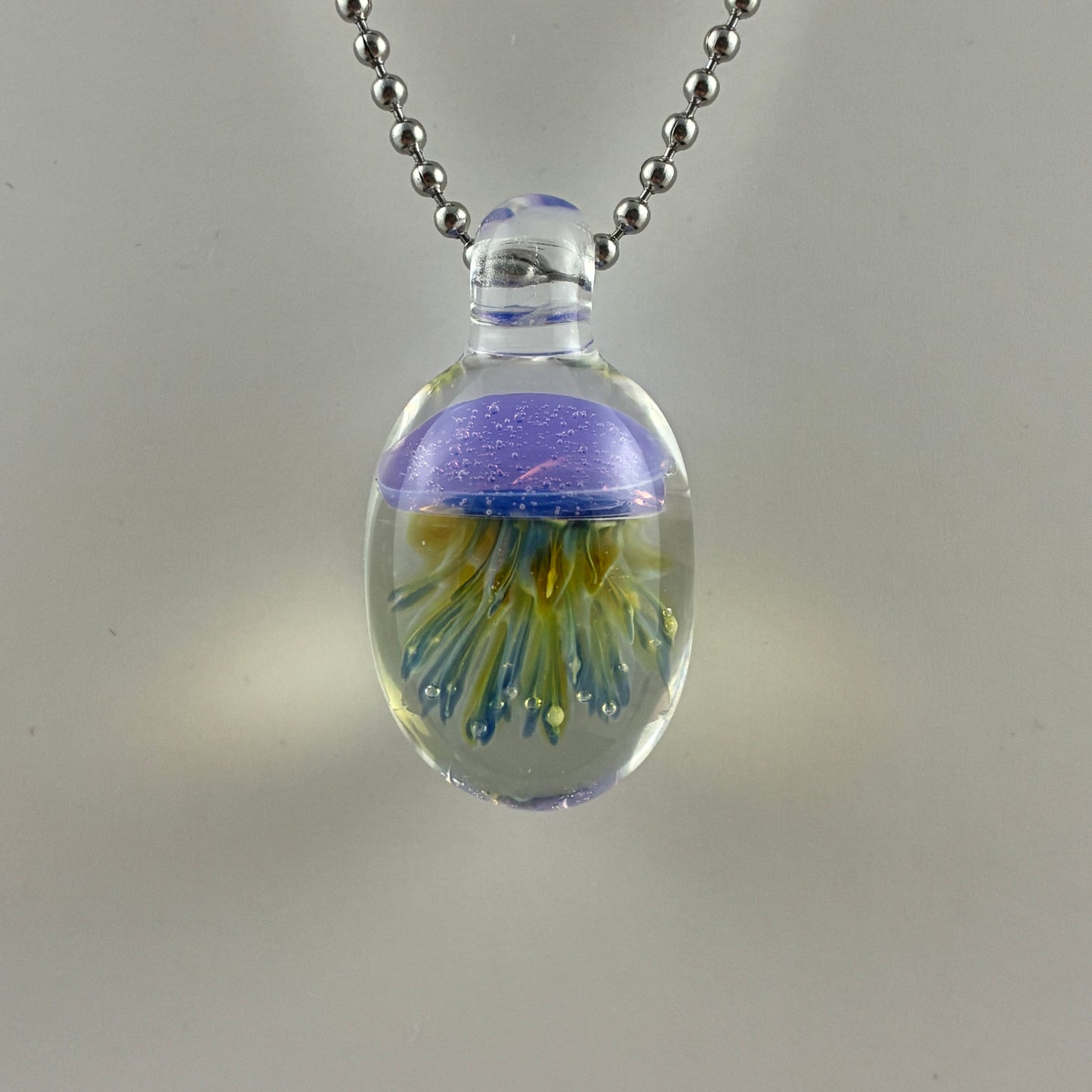 Pink Slyme Glass Jellyfish Pendant