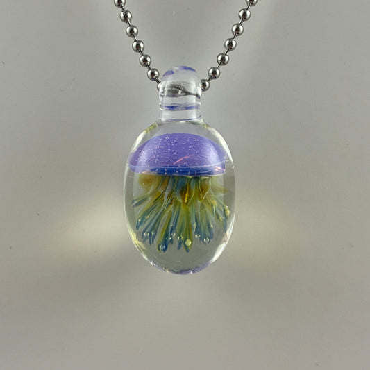 Pink Slyme Glass Jellyfish Pendant