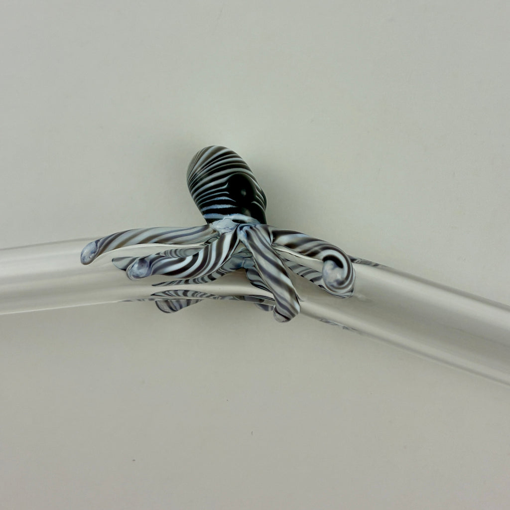 Glass Striped Octopus Straw