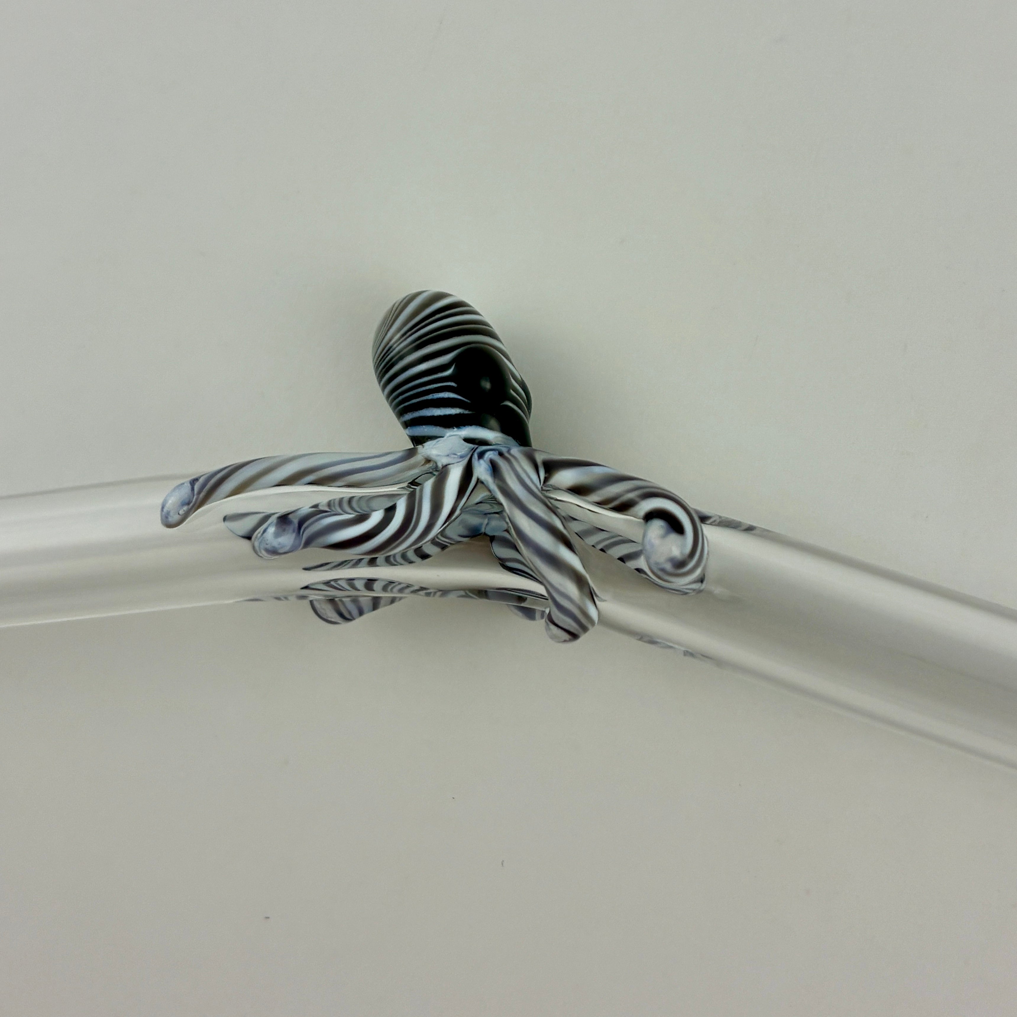 Glass Striped Octopus Straw