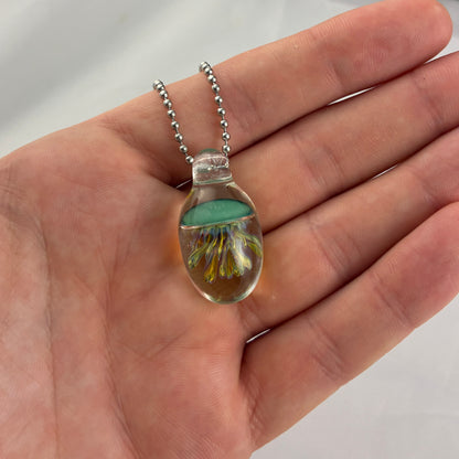 Aqua Glass Jellyfish Pendant