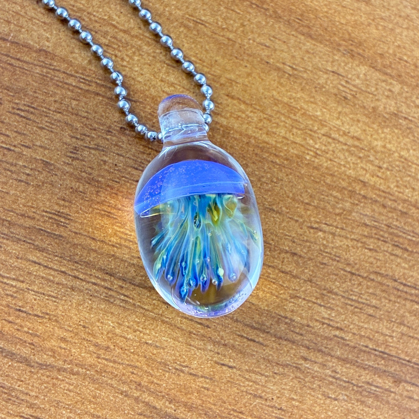 Pink Slyme Glass Jellyfish Pendant