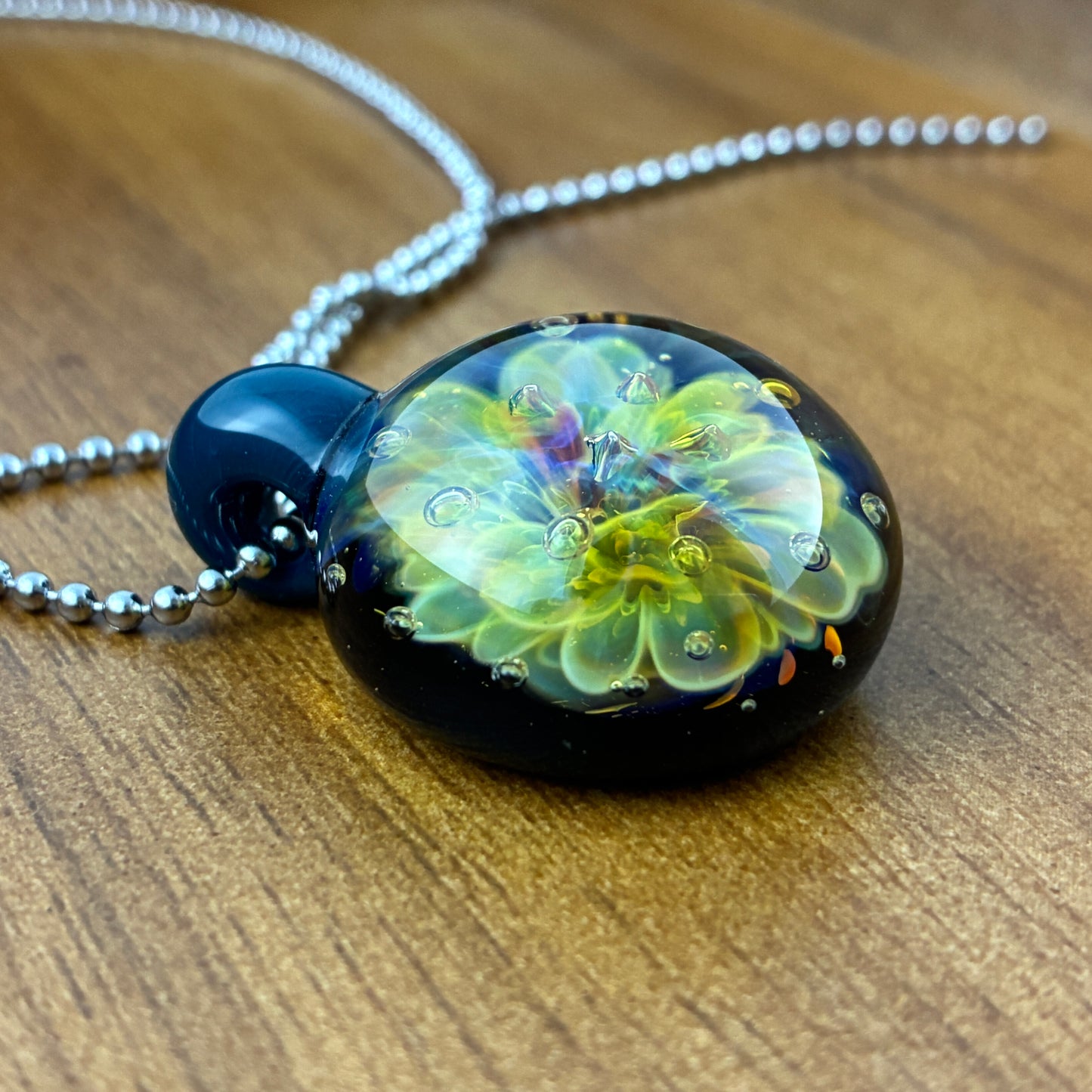Fumed Air Trap Nebula | Glass Implosion Pendant