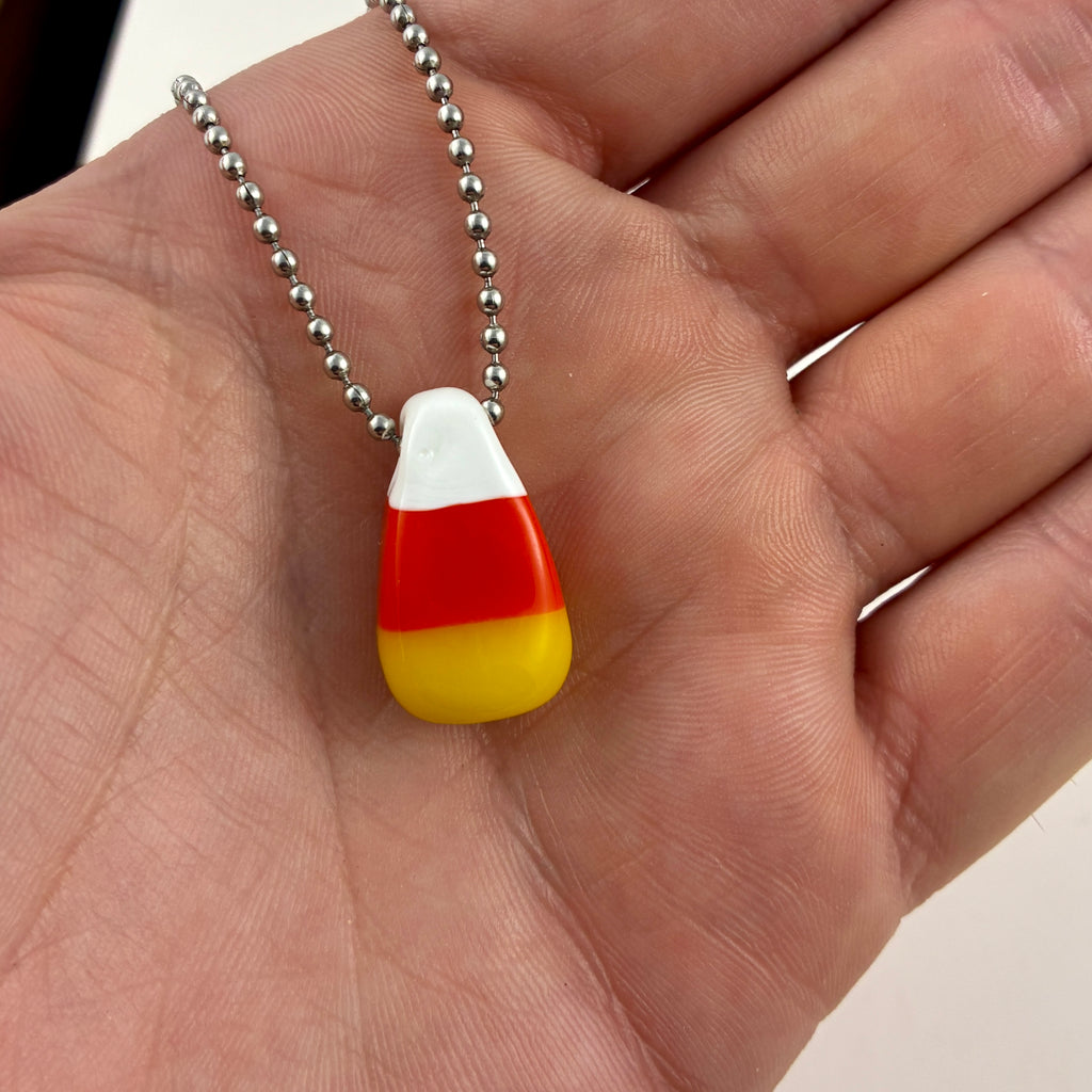 Glass Candy Corn Pendant