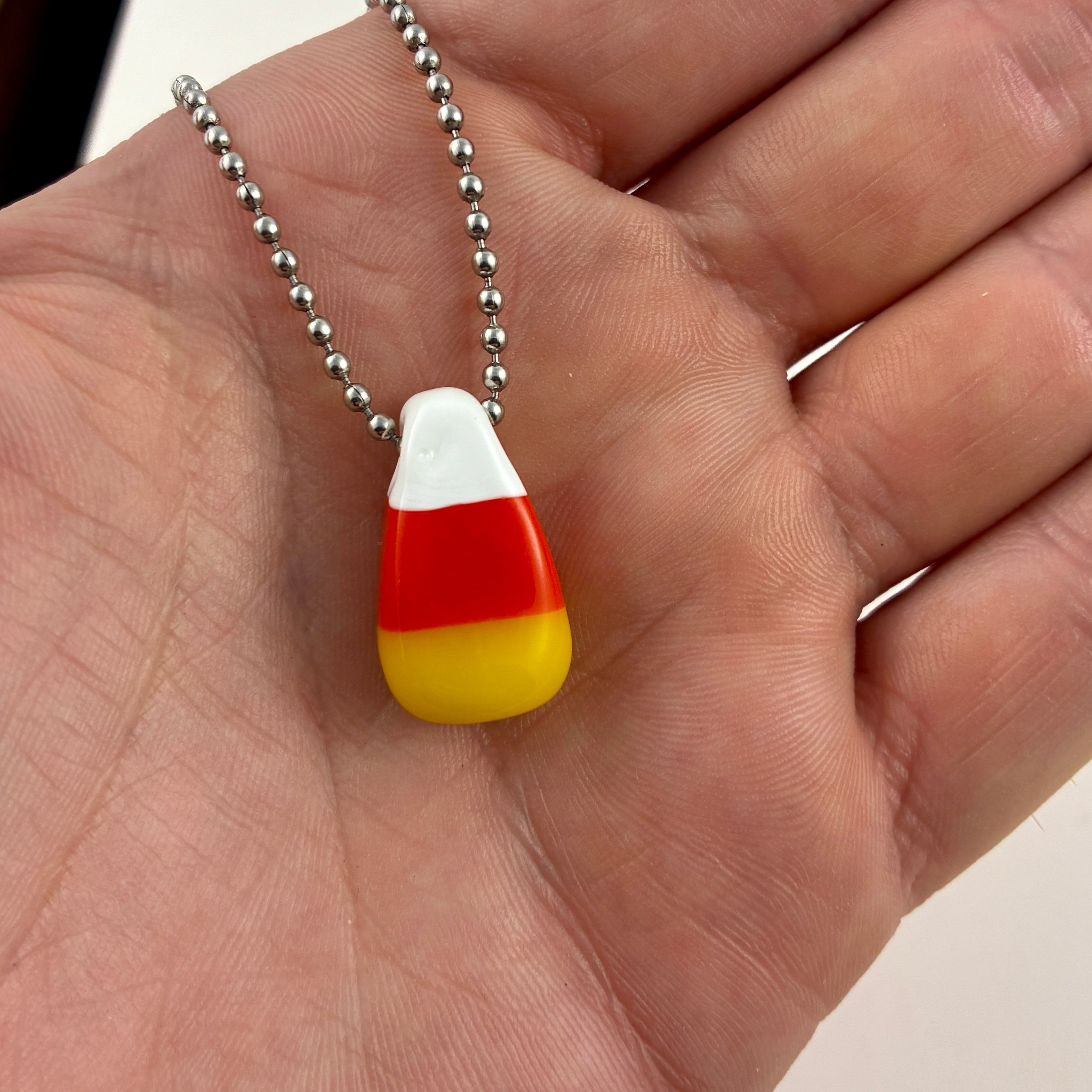 Glass Candy Corn Pendant