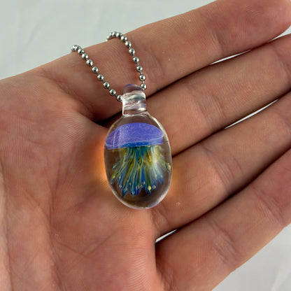 Pink Slyme Glass Jellyfish Pendant